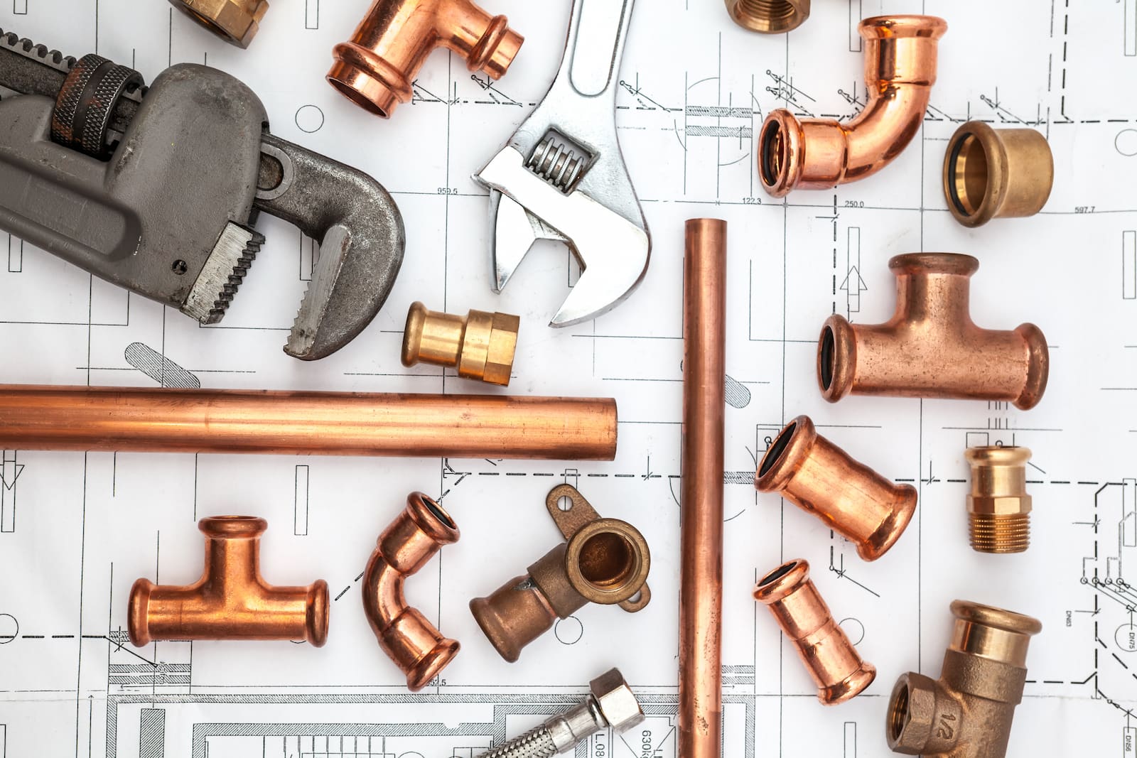 Plumbing tools and pipes